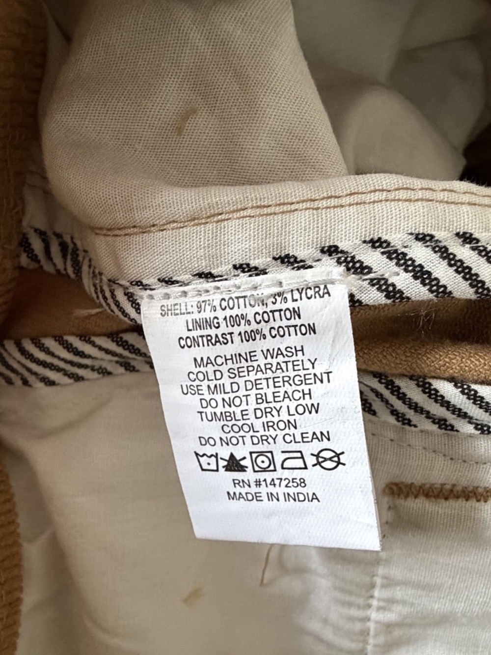 NWT Simply Southern Corduroy Pants Large Tan Camel Slim Straight Leg Pockets - Picture 7 of 13